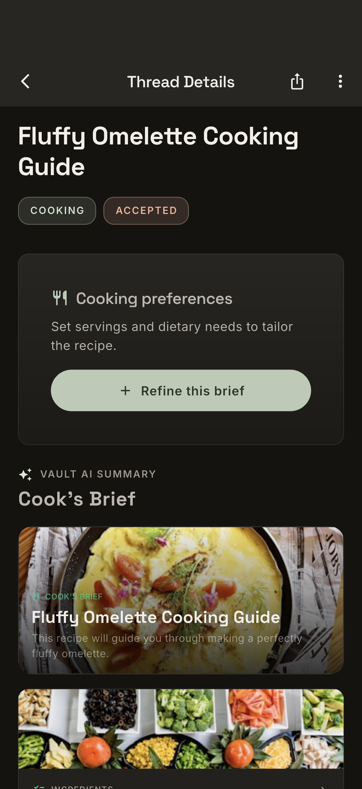 Kura's Recipe Concierge view